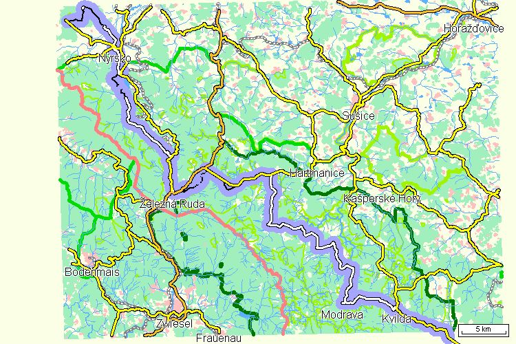 Mapa cyklotrasy
