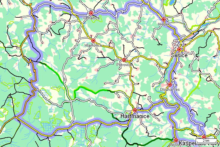 Mapa cyklotrasy Mapa cyklotrasy