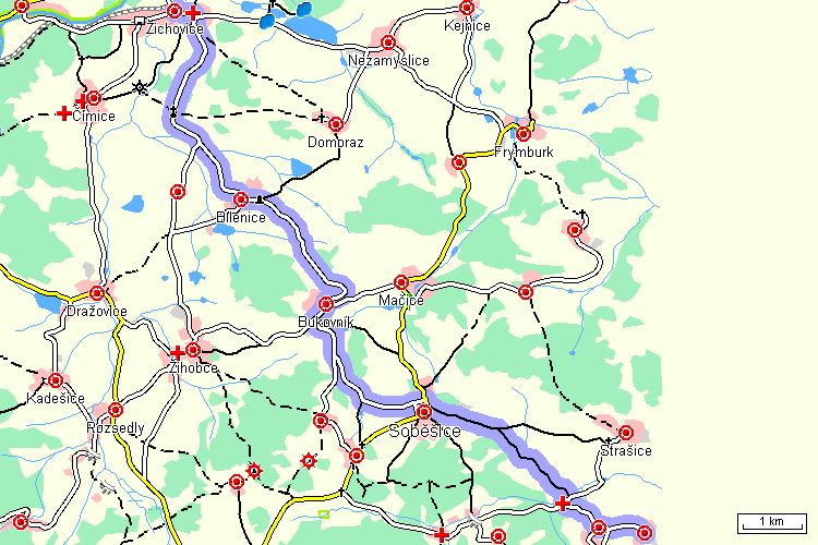 Mapa cyklotrasy