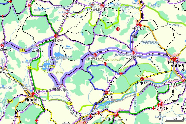 Mapa cyklotrasy Mapa cyklotrasy