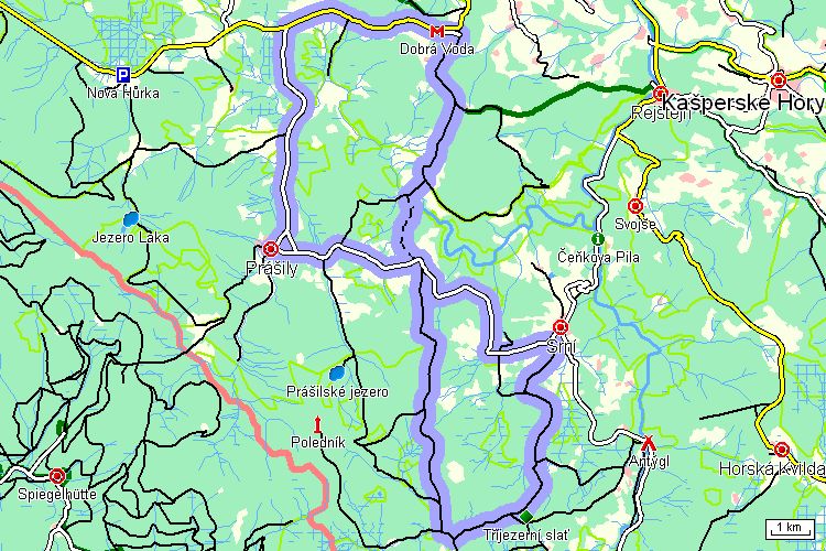 Mapa cyklotrasy Mapa cyklotrasy