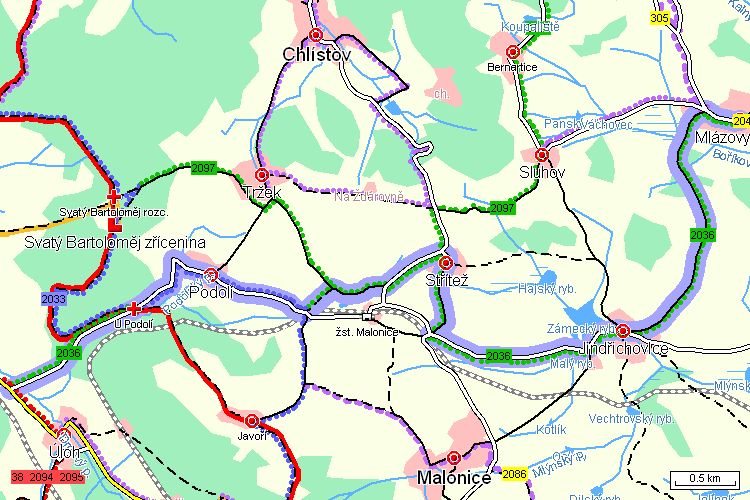 Mapa cyklotrasy