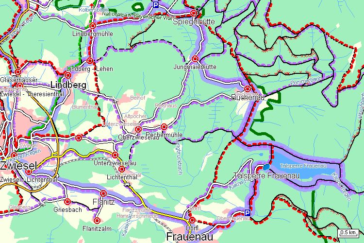 Mapa cyklotrasy Mapa cyklotrasy