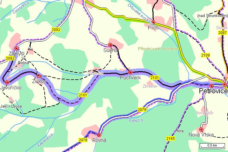 Mapa cyklotrasy Mapa cyklotrasy