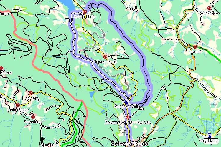 Mapa cyklotrasy