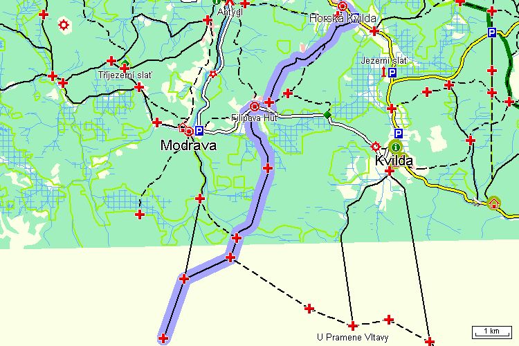 Mapa cyklotrasy Mapa cyklotrasy