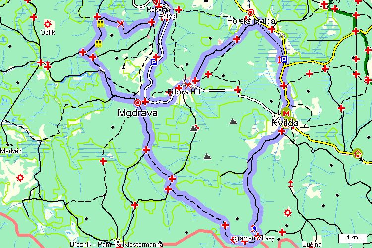 Mapa cyklotrasy Mapa cyklotrasy