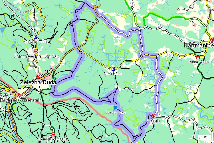 Mapa cyklotrasy Mapa cyklotrasy