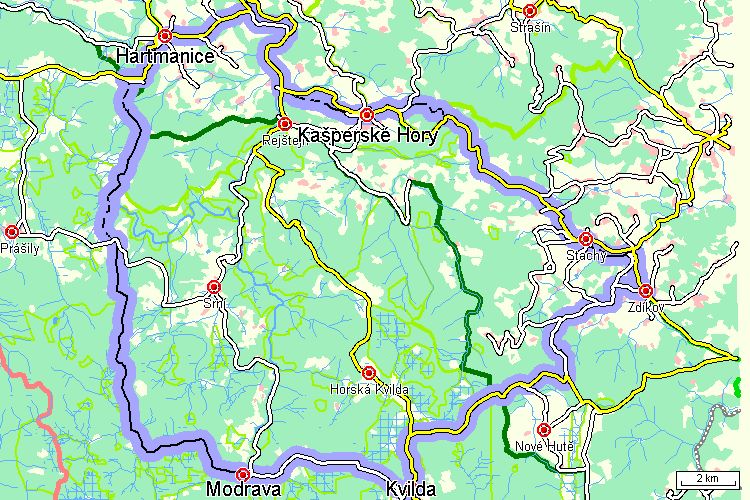 Mapa cyklotrasy Mapa cyklotrasy