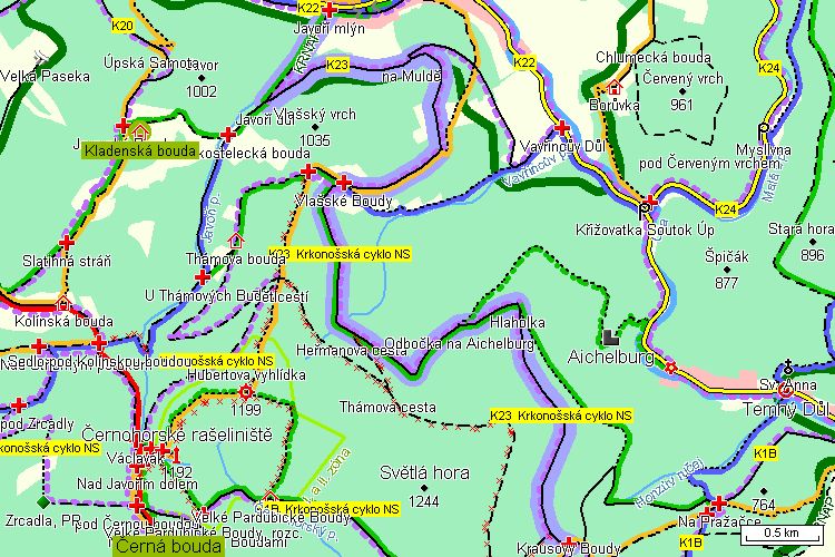Mapa cyklotrasy Mapa cyklotrasy
