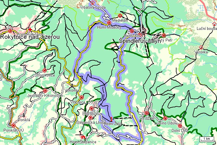 Mapa cyklotrasy Mapa cyklotrasy