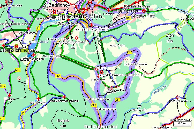 Mapa cyklotrasy Mapa cyklotrasy