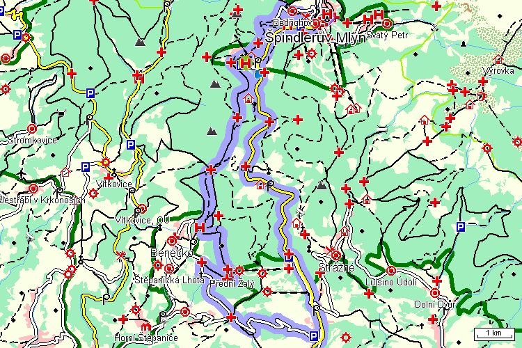 Mapa cyklotrasy Mapa cyklotrasy