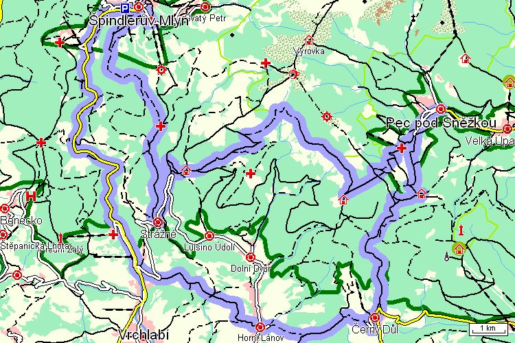 Mapa cyklotrasy Mapa cyklotrasy