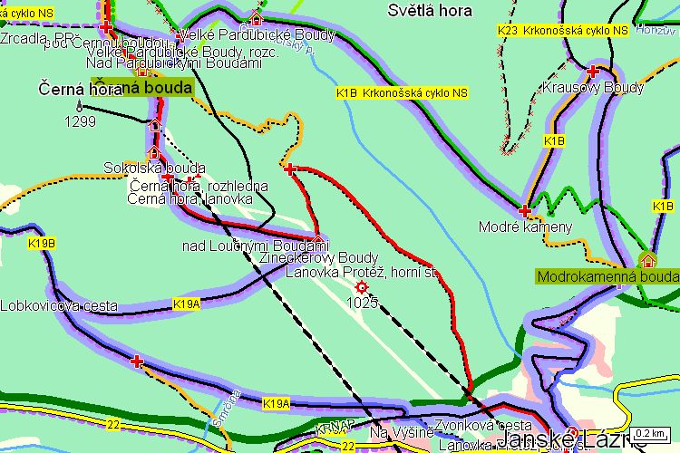 Mapa cyklotrasy