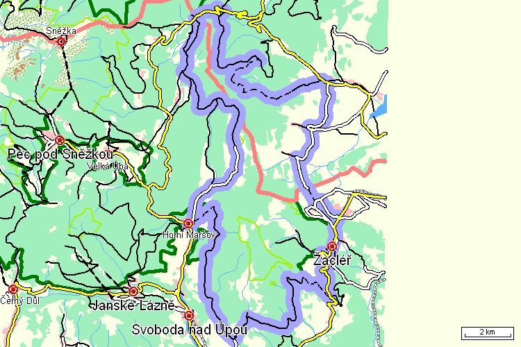 Mapa cyklotrasy