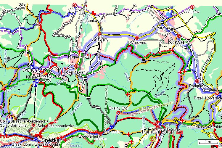 Mapa cyklotrasy