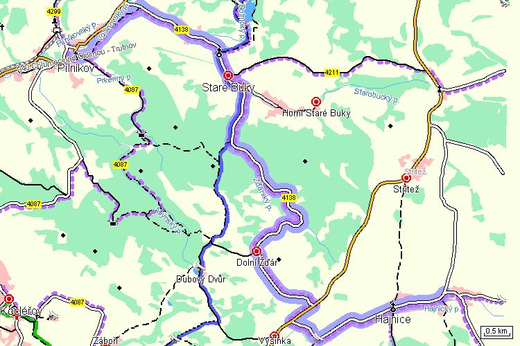 Mapa cyklotrasy Mapa cyklotrasy
