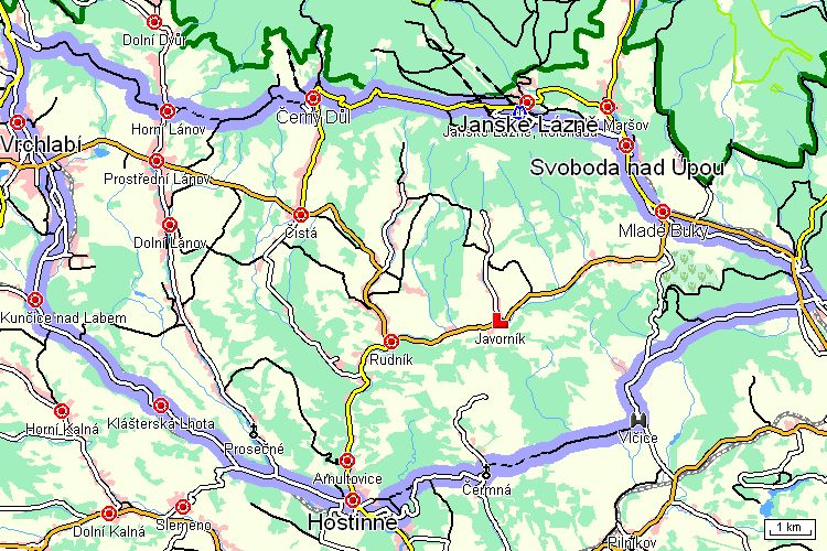 Mapa cyklotrasy Mapa cyklotrasy