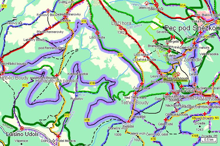 Mapa cyklotrasy