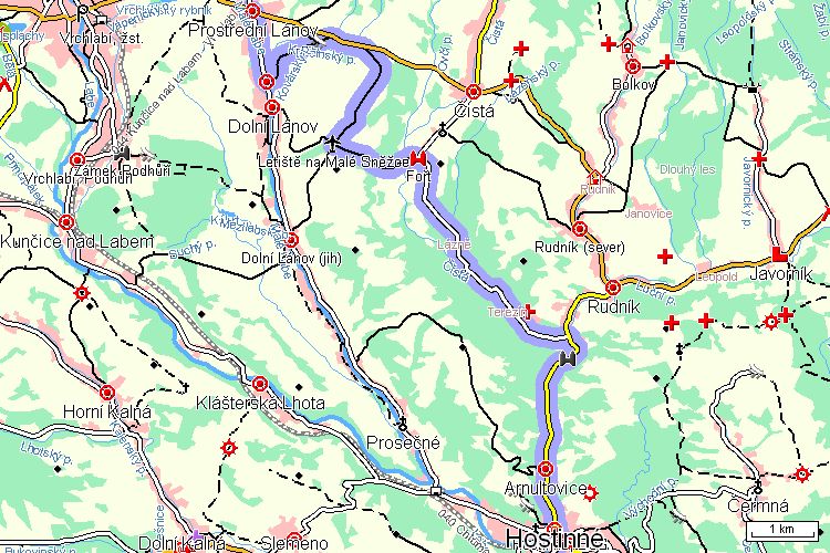 Mapa cyklotrasy Mapa cyklotrasy
