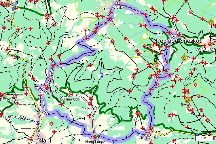 Mapa cyklotrasy