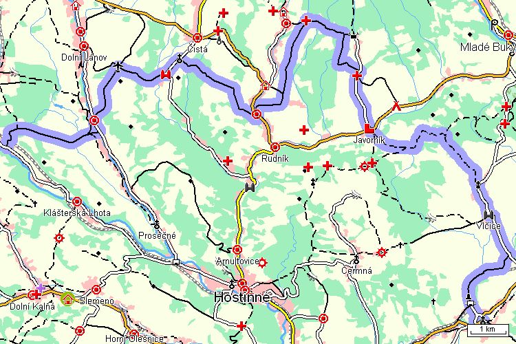Mapa cyklotrasy Mapa cyklotrasy