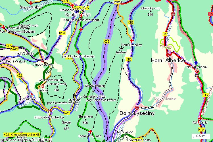 Mapa cyklotrasy Mapa cyklotrasy