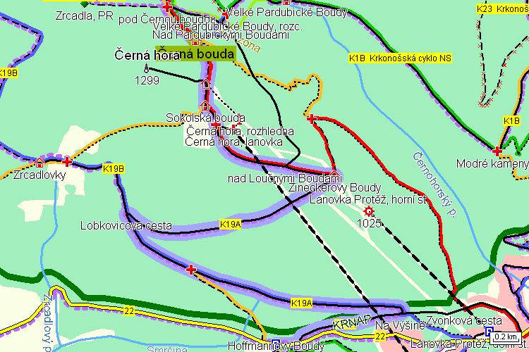 Mapa cyklotrasy Mapa cyklotrasy