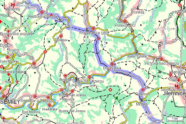 Mapa cyklotrasy