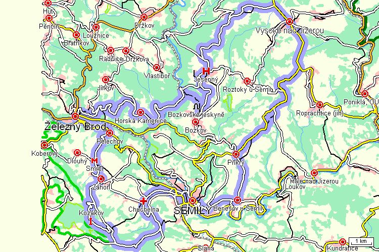 Mapa cyklotrasy Mapa cyklotrasy