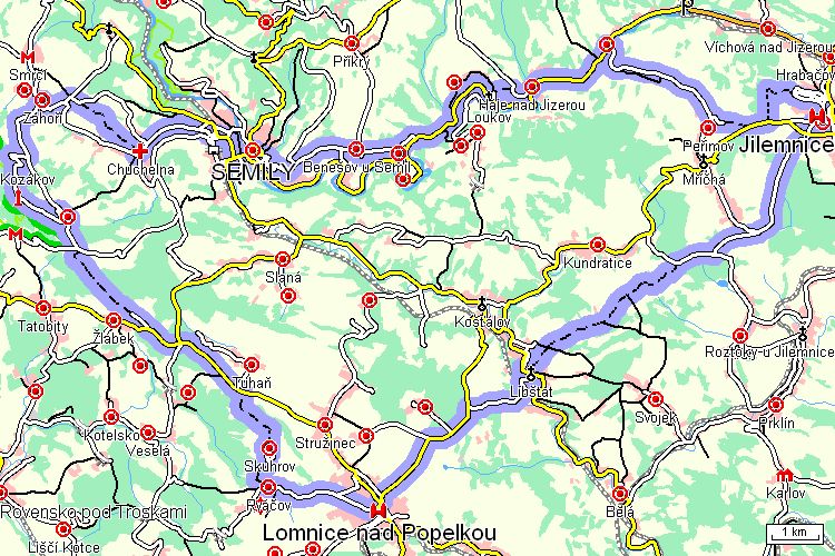 Mapa cyklotrasy Mapa cyklotrasy
