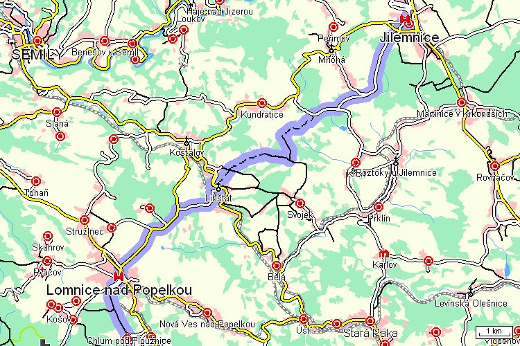 Mapa cyklotrasy Mapa cyklotrasy