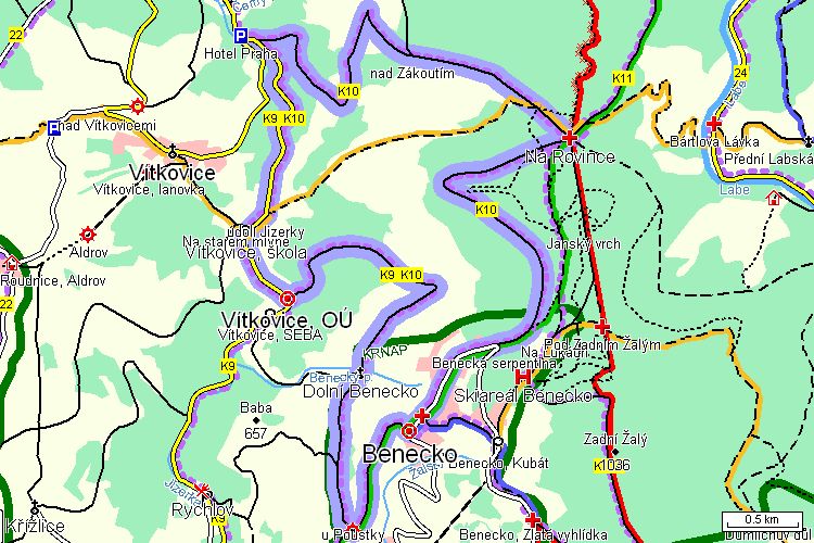 Mapa cyklotrasy Mapa cyklotrasy
