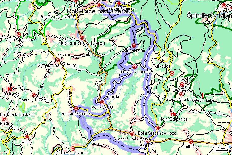 Mapa cyklotrasy Mapa cyklotrasy