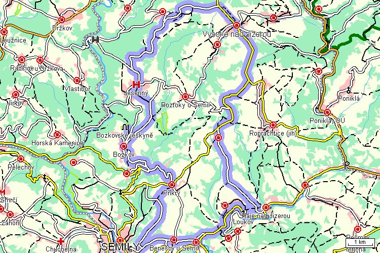 Mapa cyklotrasy