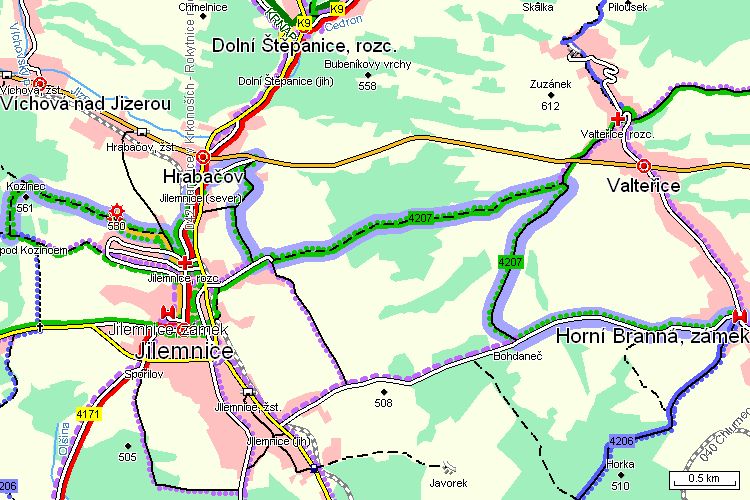 Mapa cyklotrasy Mapa cyklotrasy