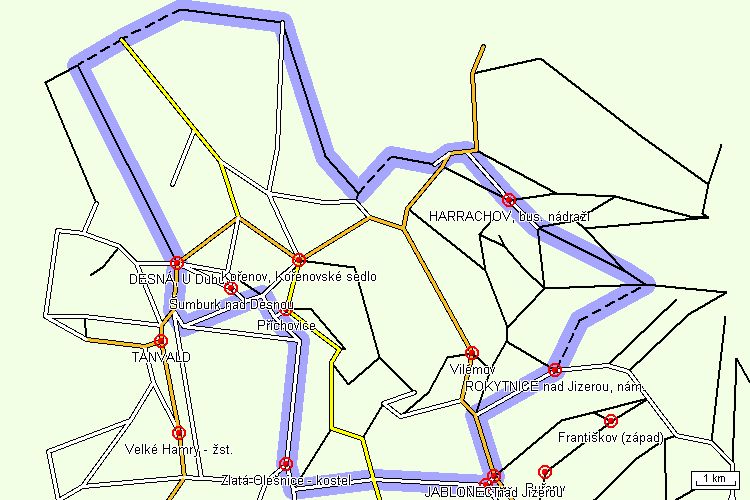 Mapa cyklotrasy Mapa cyklotrasy
