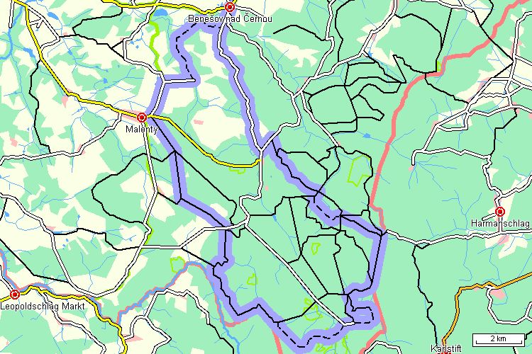 Mapa cyklotrasy
