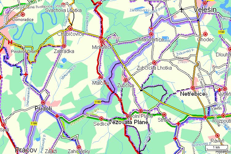 Mapa cyklotrasy Mapa cyklotrasy