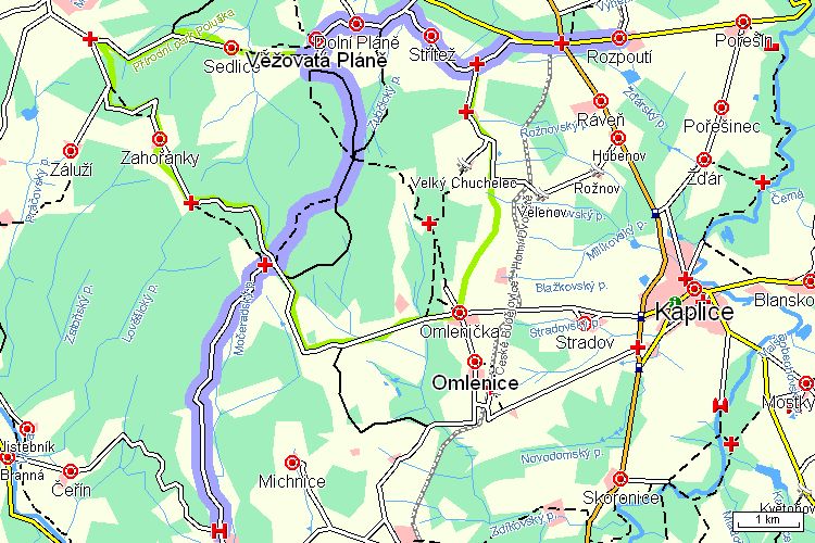 Mapa cyklotrasy Mapa cyklotrasy