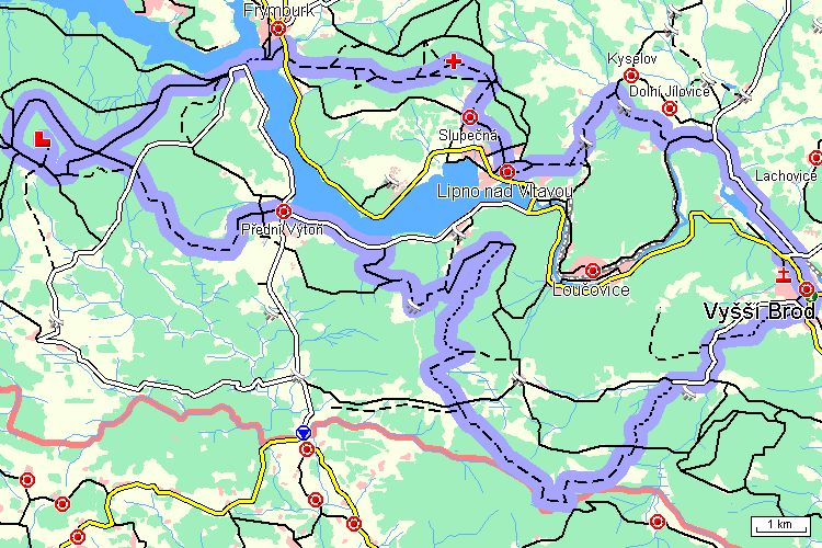Mapa cyklotrasy Mapa cyklotrasy