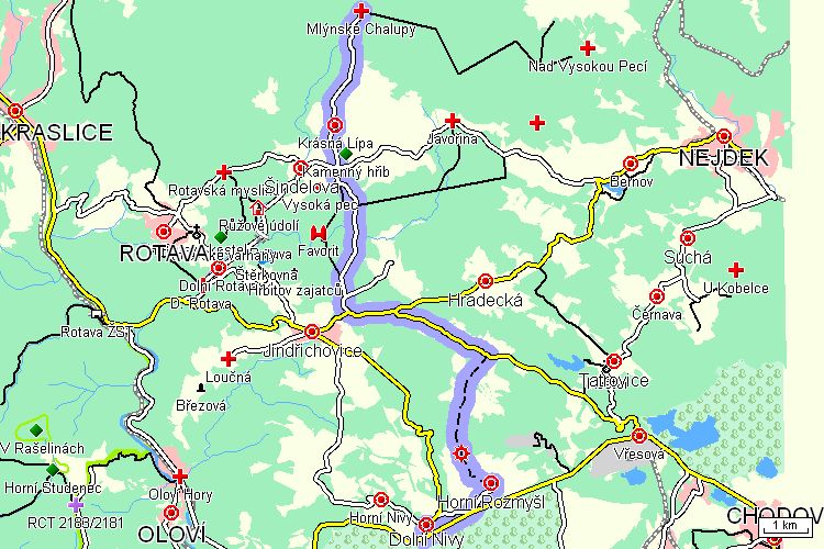 Mapa cyklotrasy