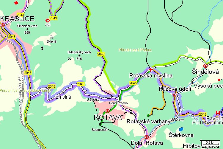 Mapa cyklotrasy