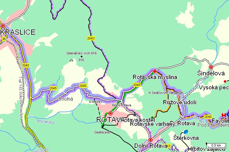 Mapa cyklotrasy
