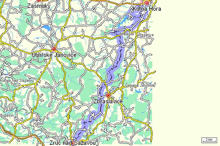 Mapa cyklotrasy