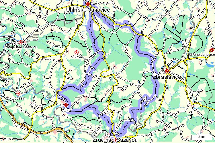 Mapa cyklotrasy