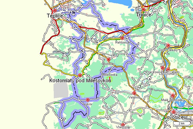 Mapa cyklotrasy Mapa cyklotrasy