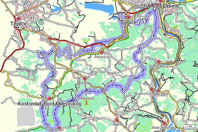 Mapa cyklotrasy Mapa cyklotrasy