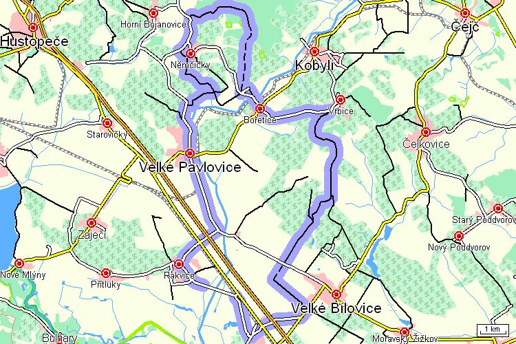 Mapa cyklotrasy